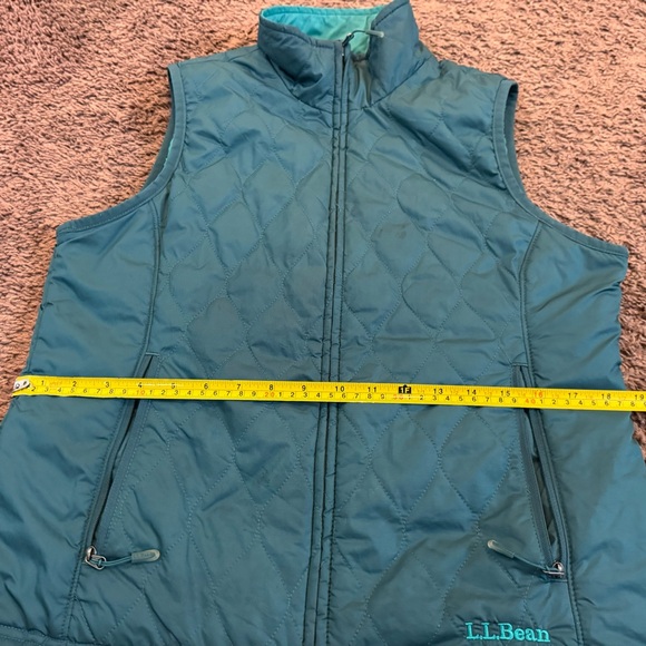 L.L. Bean Reversible Quilted Light Weight Vest Turquoise Teal S Petite - Picture 11 of 11